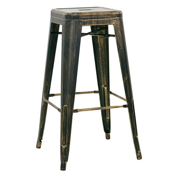 5165T - Tabouret haut métallique style industriel empilable acier vieilli - Café Bar Restaurant Horeca.webp