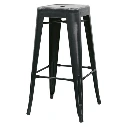 5165T - Tabouret haut métallique style industriel empilable noir vieilli - Café Bar Restaurant Horeca.webp