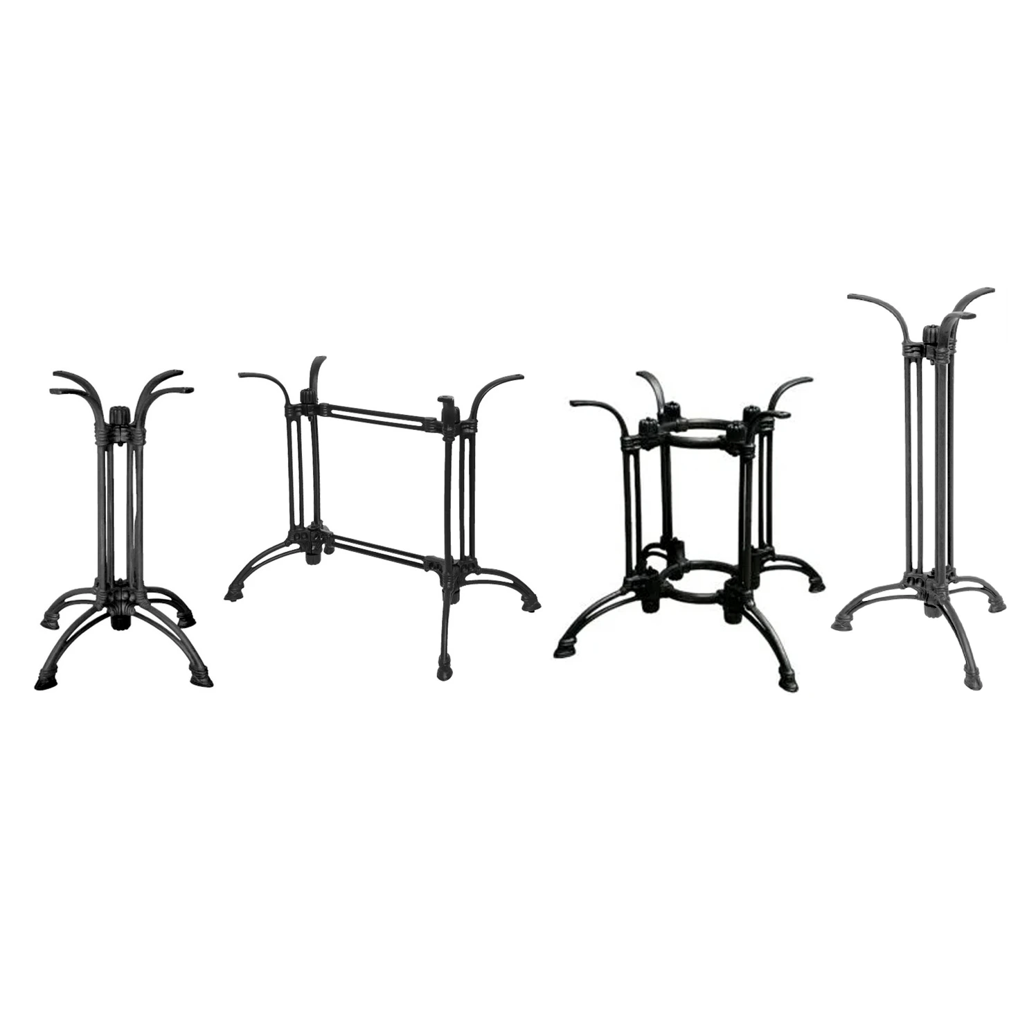 2138 - Piètement central en fonte de style bistrot  café parisien - pieds courbés -pour table - Café Bar Restaurant Horeca.webp