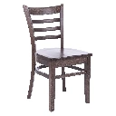 1312 - Chaise bistrot bois dossier barreaux assise bois massif - Café Bar Restaurant Horeca.webp