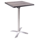 2182 MD - Table haute - Pied en inox - Plateau max. 70x70cm rabattable - Café Bar Restaurant Horeca