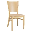 1372 - Chaise bois dossier plein assise bois clair - Café Bar Restaurant Horeca.webp