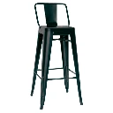 5164T - Tabouret haut métallique style industriel coloris noir avec dossier Horeca.webp