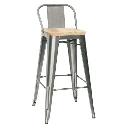 5164T - Tabouret haut métallique style industriel avec dossier assise bois Horeca.webp