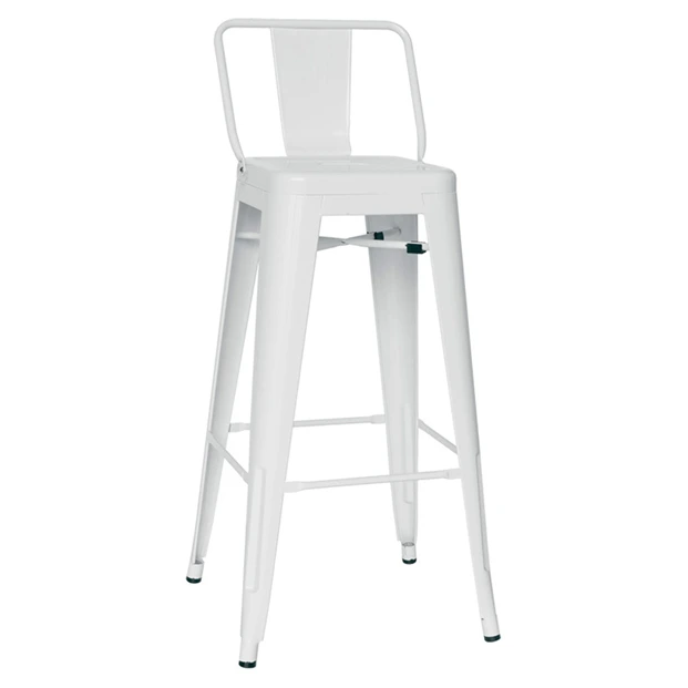 5164T - Tabouret haut métallique style industriel coloris blanc avec dossier Horeca.webp