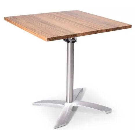 2182 - Table - Pied inox - Plateau max. 70x70cm rabattable- Café Bar Restaurant Horeca