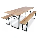 2004 Table - Table de Brasserie en bois pliable - Ensemble - Café Bar Restaurant Horeca.webp