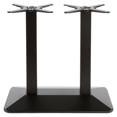 Piètement double colonnes en fonte base pyramidale pour grande table Horeca – Plateau max. 180 × 90 cm – Réf. 2134