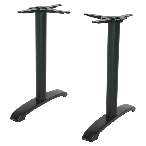 Piètement fonte double colonnes base croisillon pour table Horeca – Plateau max. 160 × 90 cm – Réf. 2136