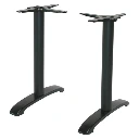 Piètement fonte double colonnes base croisillon pour table Horeca – Plateau max. 160 × 90 cm – Réf. 2136