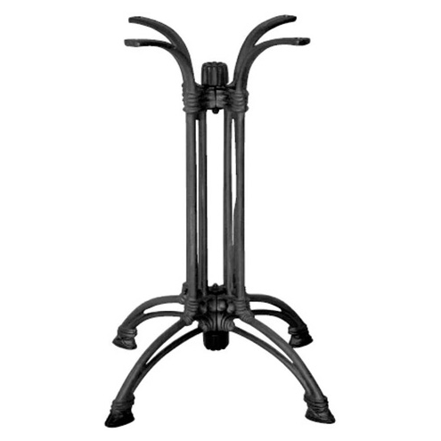 Piètement central fonte base quadripode pour table Horeca – Plateau max. 80 × 80 cm – Réf. 2138
