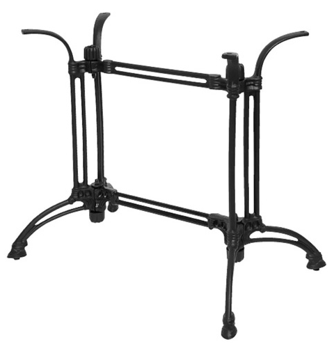 Piètement fonte base quadripode pour table Horeca – Plateau max. 140 × 80 cm – Réf. 2138