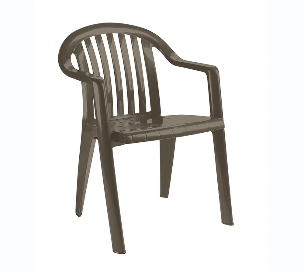 Fauteuil Miami Bas Grosfillex dossier à lattes empilable Horeca – Réf. Miami Bas (Taupe)