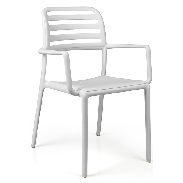 Fauteuil design Costa Nardi avec accoudoirs dossier lattes empilable Horeca – Réf. 1928 F