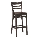 Tabouret haut bistrot bois dossier barreaux Horeca – Réf. 1312 T