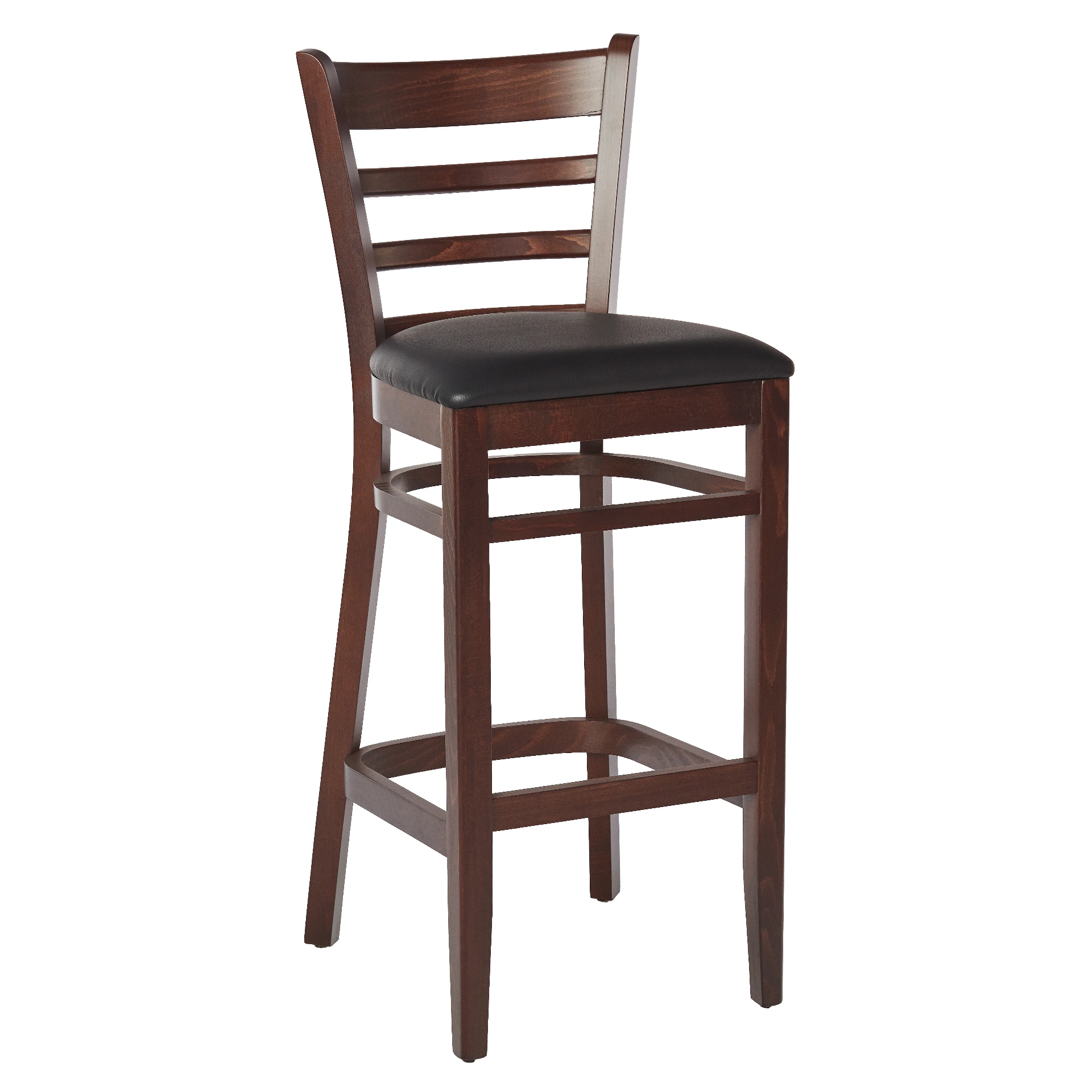 Tabouret haut bistrot bois dossier barreaux Horeca – Réf. 1312 T