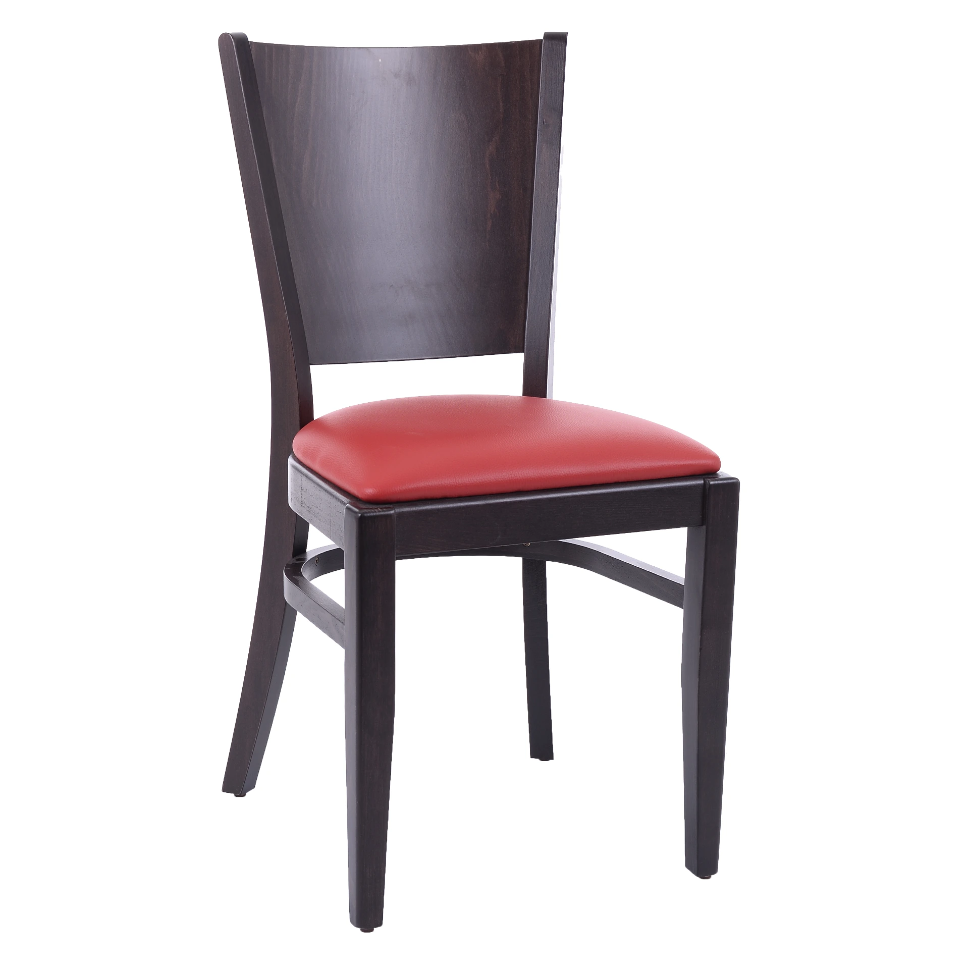 Chaise bois dossier plein assise rembourrée Horeca – Réf. 1372