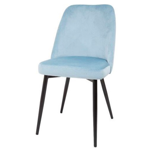 Chaise rembourrée dossier enveloppant pieds métal noir – Réf. 2195