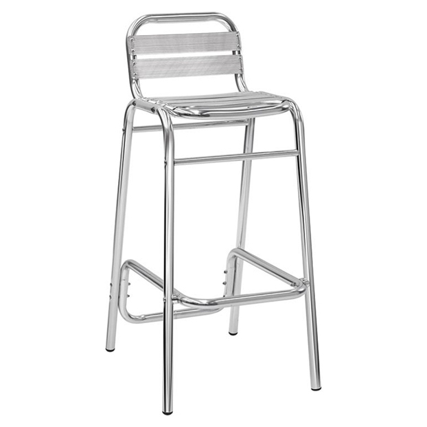 Tabouret haut aluminium lames empilable intérieur extérieur – Réf. 1973 T