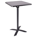 Table haute rabattable pied noir ou inox – Plateau 70x70 – Réf. 2182 MD