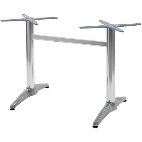 Piètement table aluminium double base étoile plateau max. 120x80 – Réf. 2899