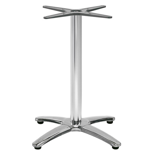 Piètement table inox brillant base étoile plateau max. 80x80 – Réf. 2900
