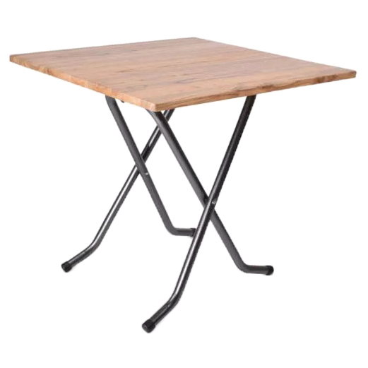 Table pliable pied gris martelé plateau max. 70x70 – Réf. 2142