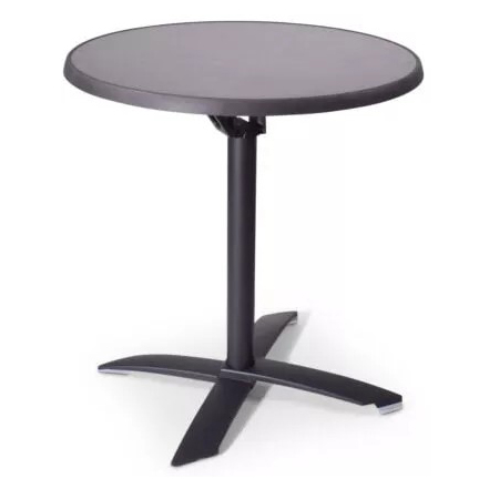 Table rabattable pied noir ou inox plateau max. 70x70 – Réf. 2182