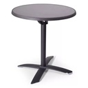 Table rabattable pied noir ou inox plateau max. 70x70 – Réf. 2182