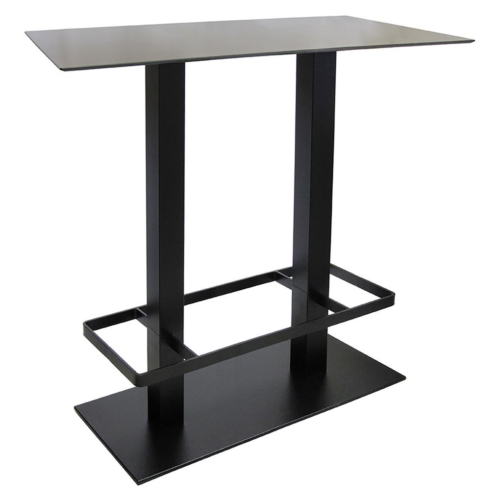Piètement table haute acier noir repose-pieds plateau max. 140x80 – Réf. 2192 MD