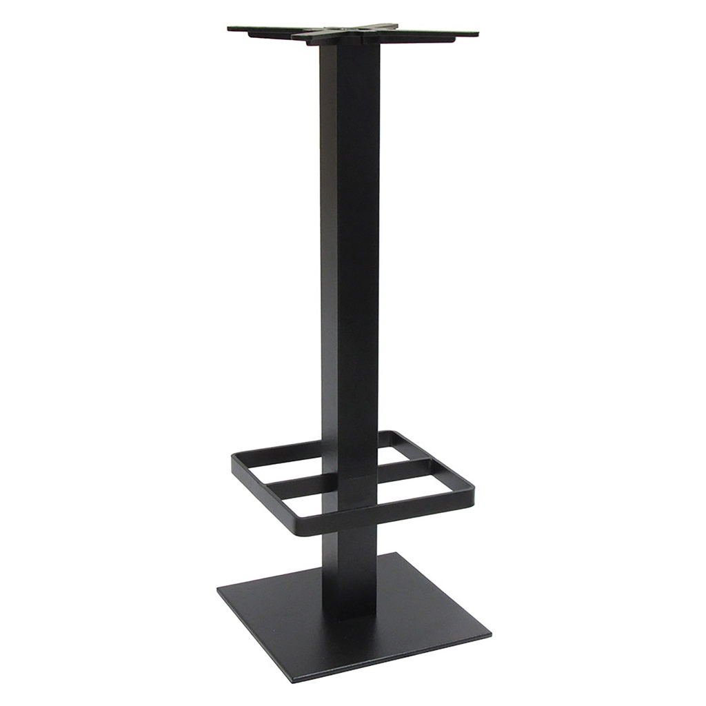 Piètement table haute acier noir repose-pieds plateau max. 80x80 – Réf. 2192 MD